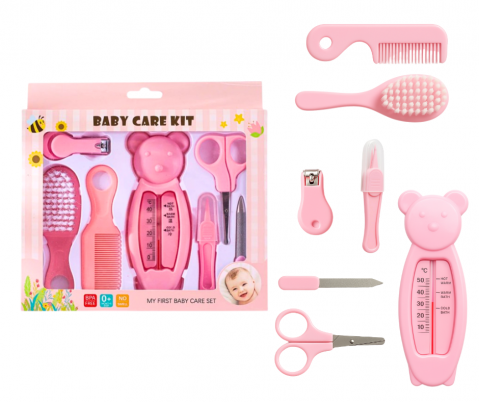 Set ingrijire bebelus, fara BPA, 7 piese, Pink , BebePrice [0]