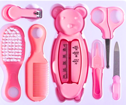 Set ingrijire bebelus, fara BPA, 7 piese, Pink , BebePrice [5]