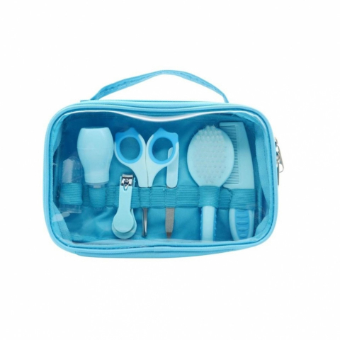 Seturi maternitate nou nascut - Set îngrijire unghii copii 7 piese Travel Care Blue BebePrice.ro