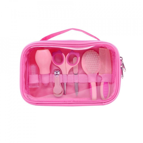 Seturi maternitate nou nascut - Set îngrijire unghii copii 7 piese Travel Care Pink BebePrice.ro
