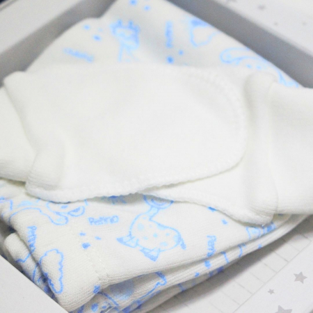 Set maternitate bumbac antialergic, nou-nascut, Giraffe, Blue- 10 piese,BebePrice [3]