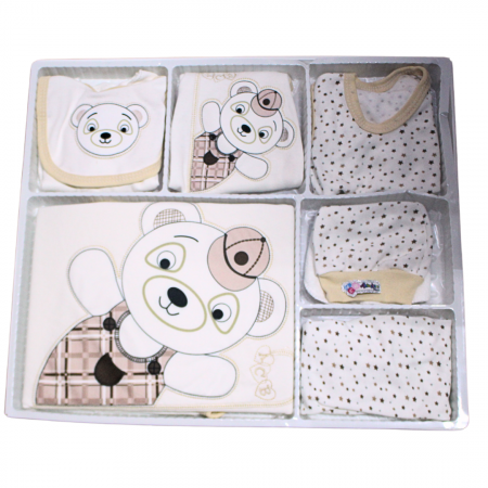 SSet maternitate bumbac antialergic nou-nascut (0-4 luni), Ahmetcan Bebe, Bear, Light Beige - 10 piese [5]
