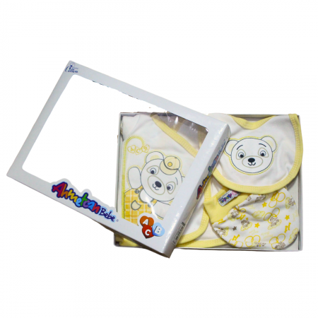 Set maternitate bumbac, nou-nascut, Bear, Yellow - 5 piese [4]