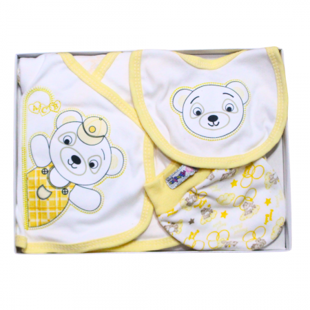 Set maternitate bumbac, nou-nascut, Bear, Yellow - 5 piese [2]