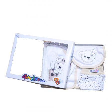 Set maternitate bumbac, nou-nascut, Bear, Light Beige- 5 piese [2]