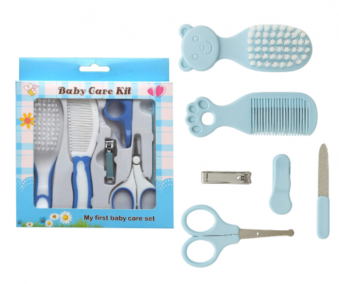 Seturi maternitate nou nascut - Set ingrijire unghii bebelus, fara BPA, 6 piese, Blue, BebePrice
