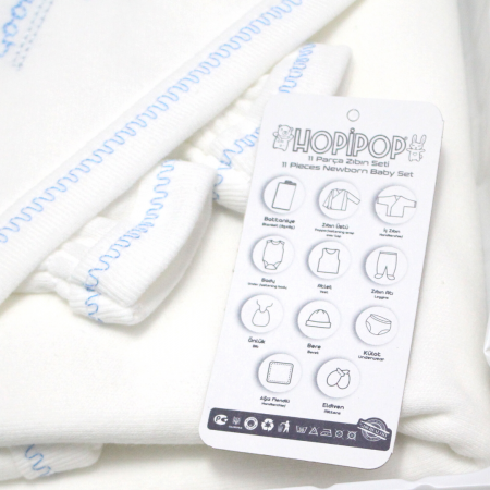 Set maternitate bumbac antialergic, nou-nascut, Little Baby, Blue - 11 piese [5]