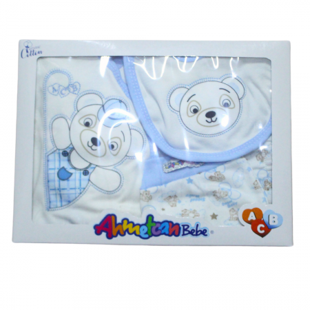 Set maternitate bumbac, nou-nascut, Bear, Blue - 5 piese, BebePrice [5]