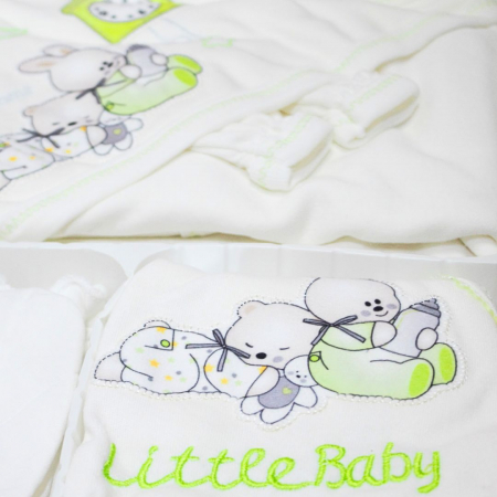 Set maternitate bumbac antialergic, nou-nascut, Little Baby, Pear - 11 piese [2]