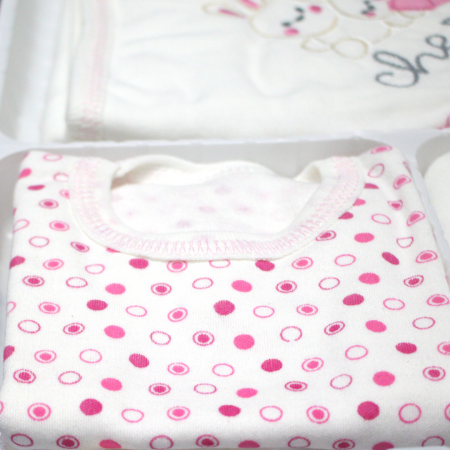 Set maternitate bumbac antialergic, nou-nascut, Rabbits, Pink - 11 piese [4]