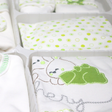 Set maternitate bumbac antialergic, nou-nascut, Rabbits, Lime- 11 piese [5]