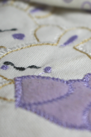 Set maternitate bumbac nou-nascut (0-3 luni), Bebelax, Rabbits, white-purple- 5 piese [2]