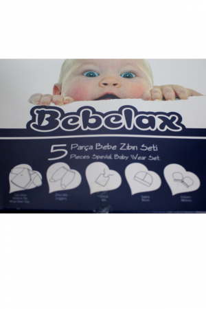 Set maternitate bumbac nou-nascut (0-3 luni), Bebelax, Rabbits, white-blue- 5 piese [6]