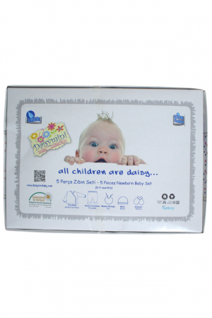Set maternitate bumbac nou-nascut (0-3 luni), Daisymini, Super Friends, white-pink- 5 piese [3]
