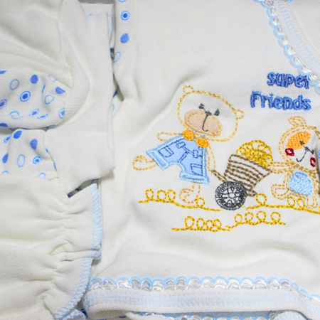 Set maternitate bumbac nou-nascut (0-3 luni), Daisymini, Super Friends, Red - 5 piese [2]