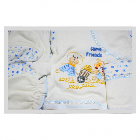 Set maternitate bumbac nou-nascut (0-3 luni), Daisymini, Super Friends, Red - 5 piese [0]