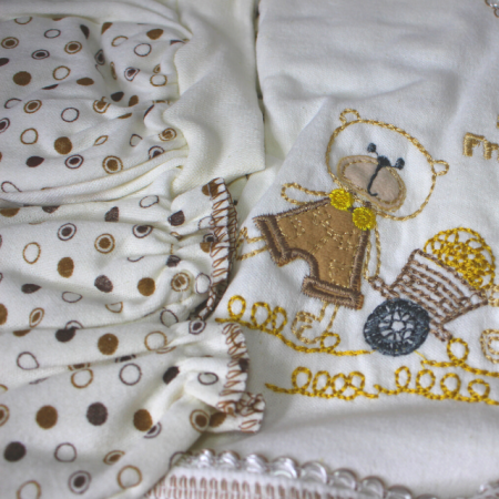 Set maternitate bumbac nou-nascut (0-3 luni), Daisymini, Super Friends, brown- 5 piese [3]