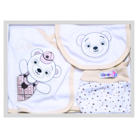 Set maternitate bumbac, nou-nascut, Bear, Light Beige- 5 piese [0]