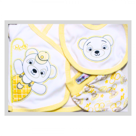 Set maternitate bumbac, nou-nascut, Bear, Yellow - 5 piese [0]