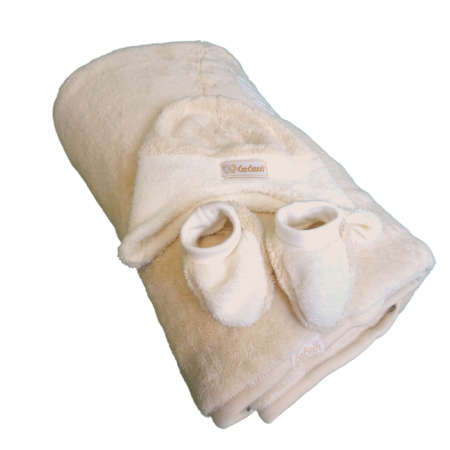 Set Păturica Port Bebe Cocolino – Căciuliță - Botoșei, Cream [3]