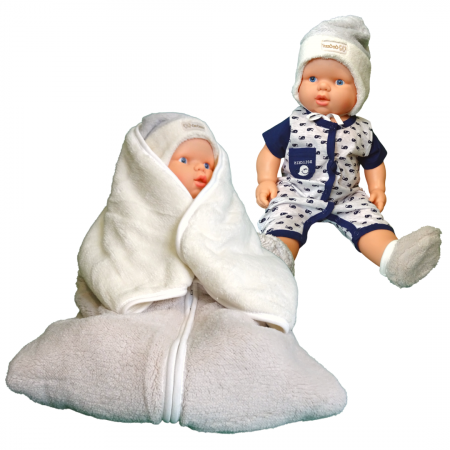 Set Păturica Port Bebe Cocolino – Căciuliță - Botoșei, Grey [1]