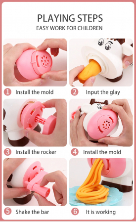 Set plastilina creativ, Cow, Color Dough, 29 piese, BebePrice [1]