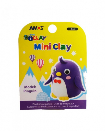 Jocuri Creative & Educative - Set plastilina non-toxica Mini Clay, Little Penguin - BebePrice