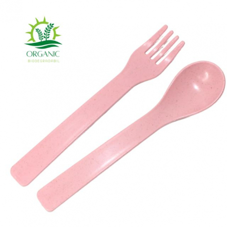 Set hranire bebe, rotund, din material organic, Rabbits, Powder Pink- 3 piese [3]