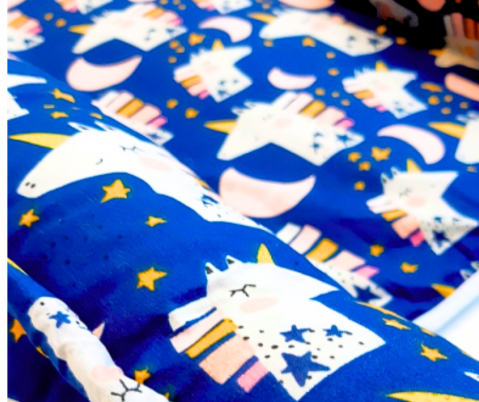 Baby Nest Premium, bumac, umplutura cu fibre din silicon, Navy, Unicorn, BebePrice [4]