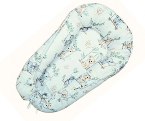 Baby Nest Premium, bumac, umplutura cu fibre din silicon, Jungle, BebePrice [0]