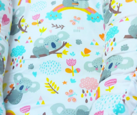 Baby Nest Premium, bumac, umplutura cu fibre din silicon,Blue, Sleepy Koala, BebePrice [3]