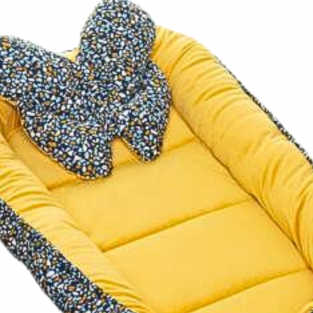 Set Premium Baby Nest Velvet, cuib bebelusi cu perna si pilota, Pineapple, BebePrice [2]