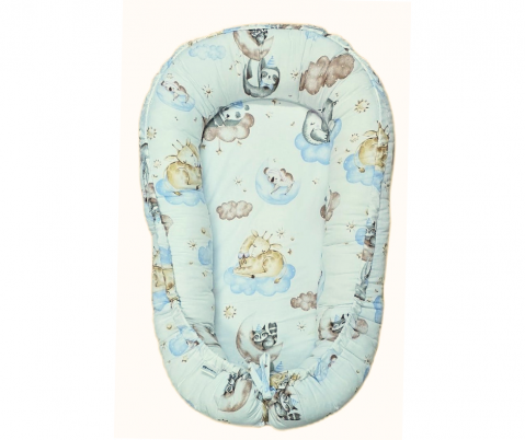 Baby Nest Premium, bumac, umplutura cu fibre din silicon, Animals, BebePrice [1]