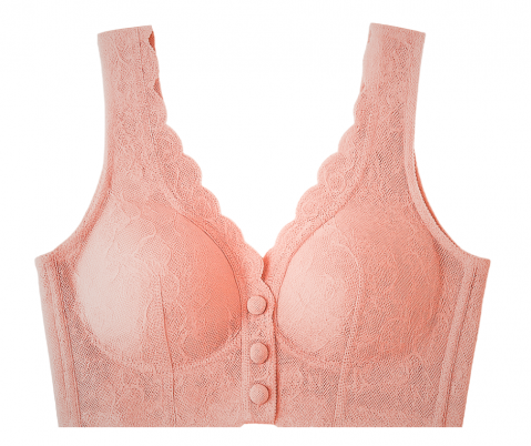 Sutien din dantela, deschidere in fata, Invisi Delicate, Salmon, BebePrice [0]