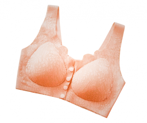 Sutien din dantela, deschidere in fata, Invisi Delicate, Salmon, BebePrice [2]