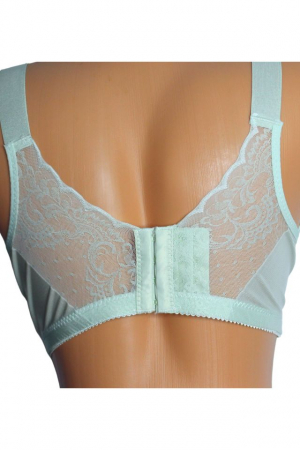 Sutien pentru alaptare cu dantela pe spate, din bumbac, cu deschidere in fata, Bloom, Turquoise [4]