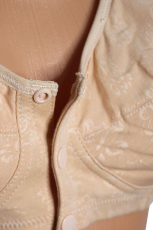 Sutien pentru alaptare cu deschidere in fata, Flowers, Beige [2]