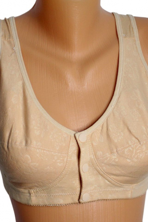 Sutien pentru alaptare cu deschidere in fata, Flowers, Beige [4]