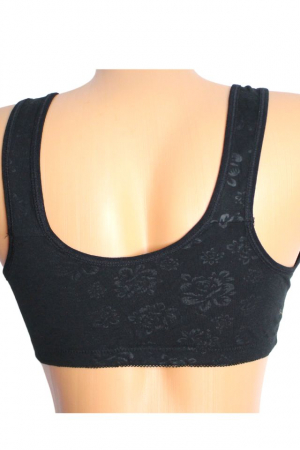 Sutien pentru alaptare cu deschidere in fata, Flowers, Black [2]