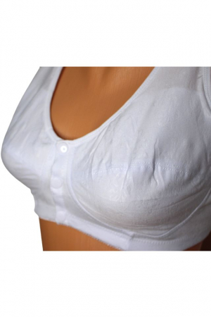 Sutien pentru alaptare cu deschidere in fata, Flowers, White [4]