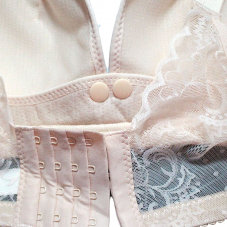 Sutien pentru alaptare cu datela pe spate din bumbac, cu deschidere in fata, Bloom, Beige [4]