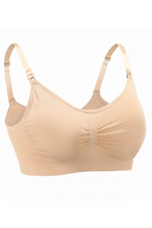 Sutien pentru alaptare tip bustiera din microfibra, Carini, Soft Beige, BebePrice [1]