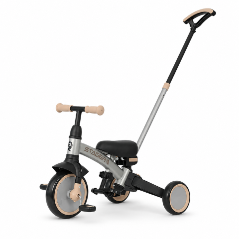 Activitati in aer liber & Vacanta - BBP-325QPSTAGER71 Tricicleta evolutiva pliabila STAGER Silver Grey sistem de pliere si 6 ani BebePrice.ro