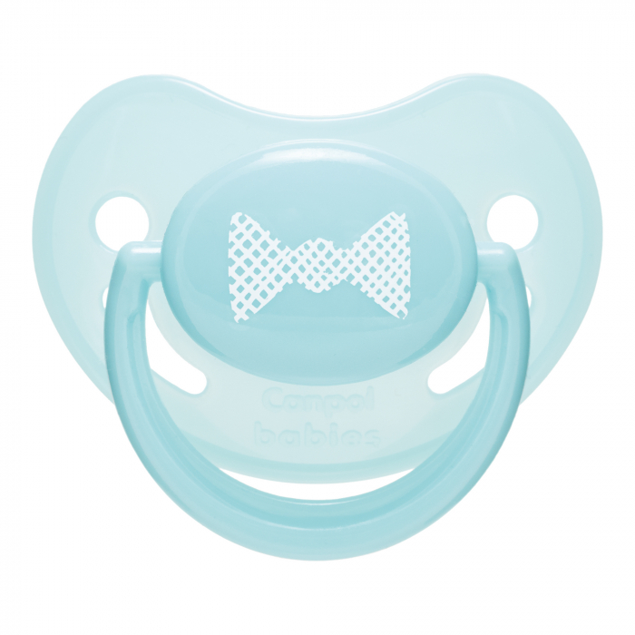 Suzeta „Pastelove“ cu tetina ortodontica silicon, Canpol babies®, fara BPA, 6-18 luni, turcoaz [1]