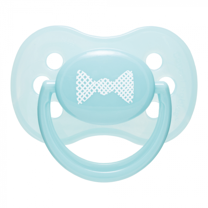 Suzeta „Pastelove“ cu tetina simetrica silicon, Canpol babies®, fara BPA, 18 luni +, turcoaz [1]