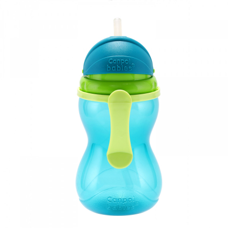 Canita sport cu pai retractabil si maner, Canpol babies®, fara BPA, 370 ml, albastru [0]