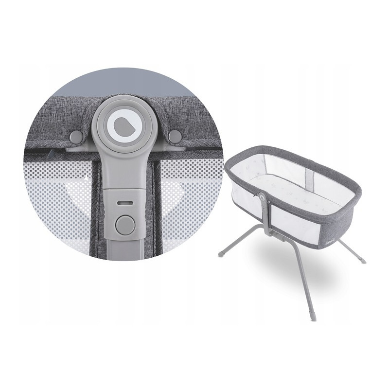 Lionelo - Patut balansoar Malin 3 in 1 Pliabil 0-9 kg cu Geanta Transport Gri [18]