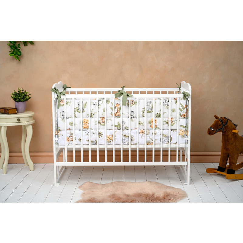 Patut din lemn Agata 120x60 cm cu laterala culisanta din lemn de pin Alb - Qmini [3]