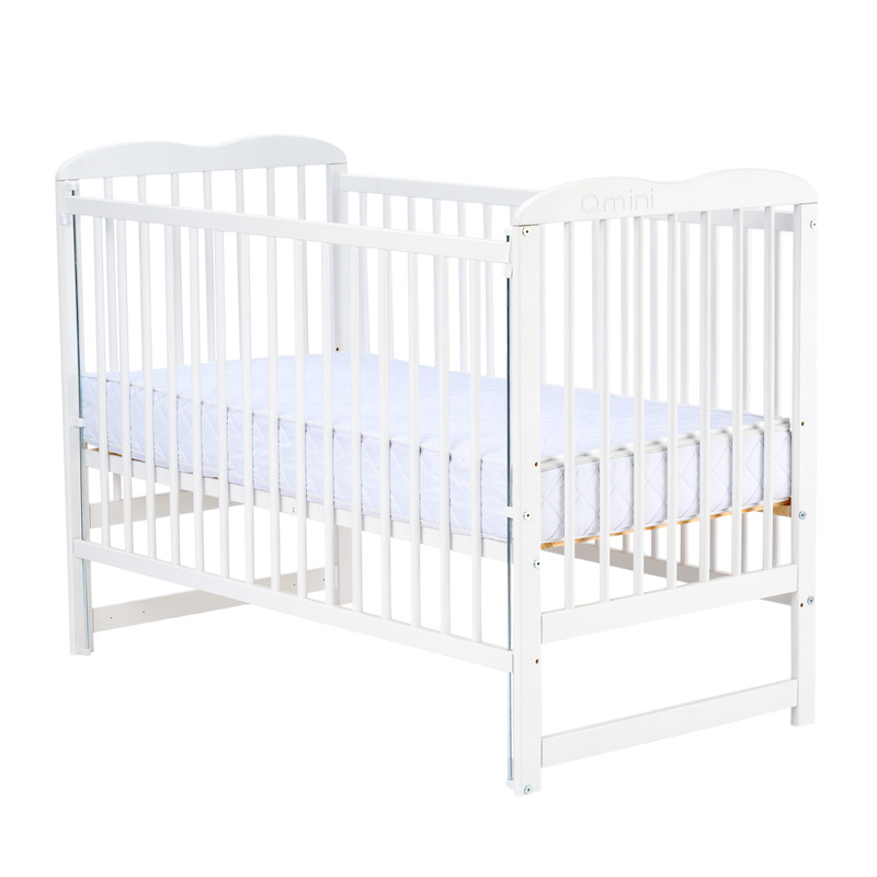 Patut din lemn Agata 120x60 cm cu laterala culisanta din lemn de pin Alb - Qmini [7]