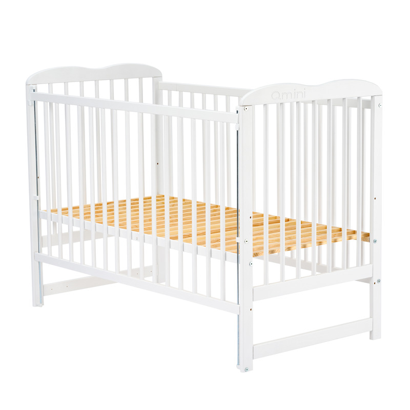 Patut din lemn Agata 120x60 cm cu laterala culisanta din lemn de pin Alb - Qmini [8]